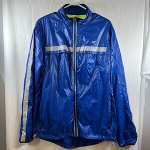 New Balance Rain Jacket Mens Large Blue Sportswear Rain Runner Marathon Gorpcore
